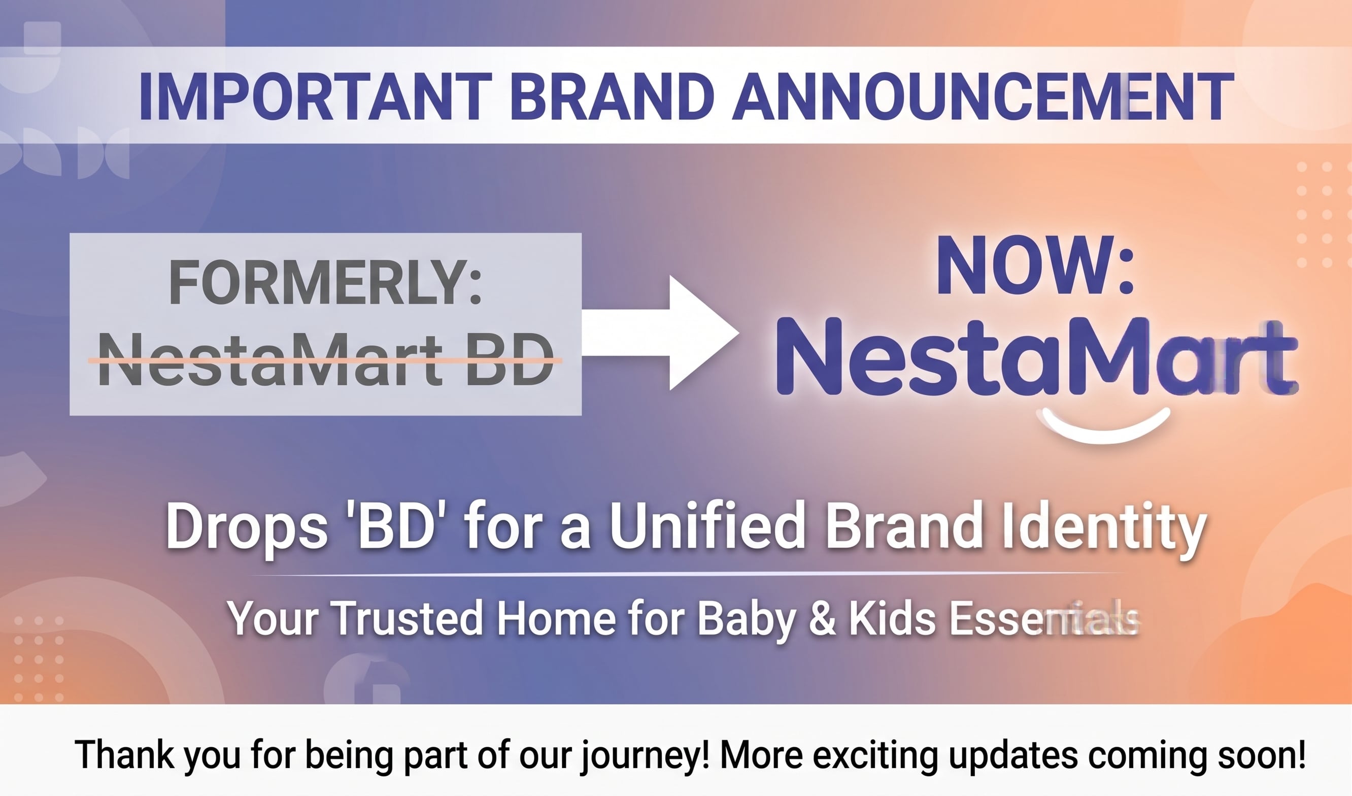 NestaMart Brand Identity Announcement — Your Trusted Home for Baby & Kids Essentials